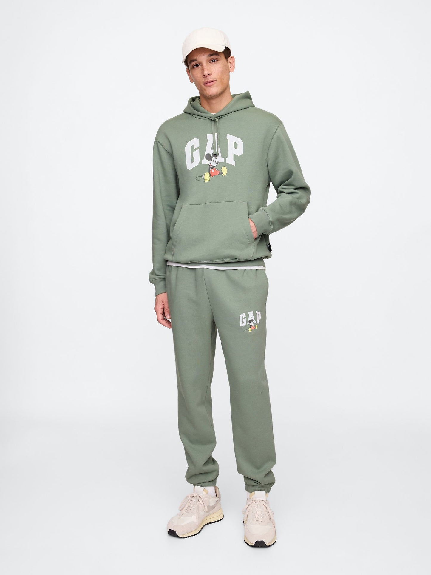 Yeşil Gap Logo Disney Grafikli Fleece Eşofman Altı