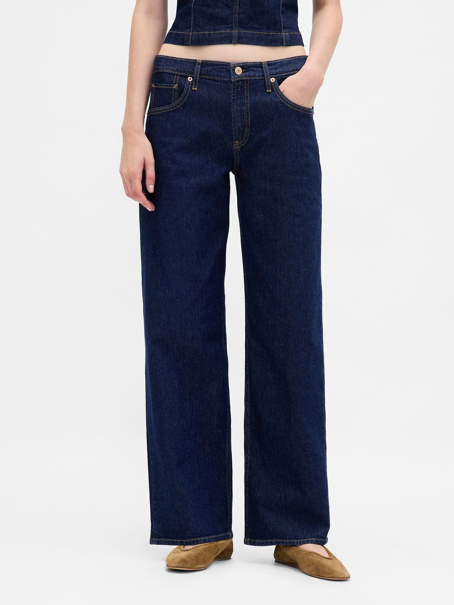 Koyu Mavi Low Rise '90s Jean Pantolon