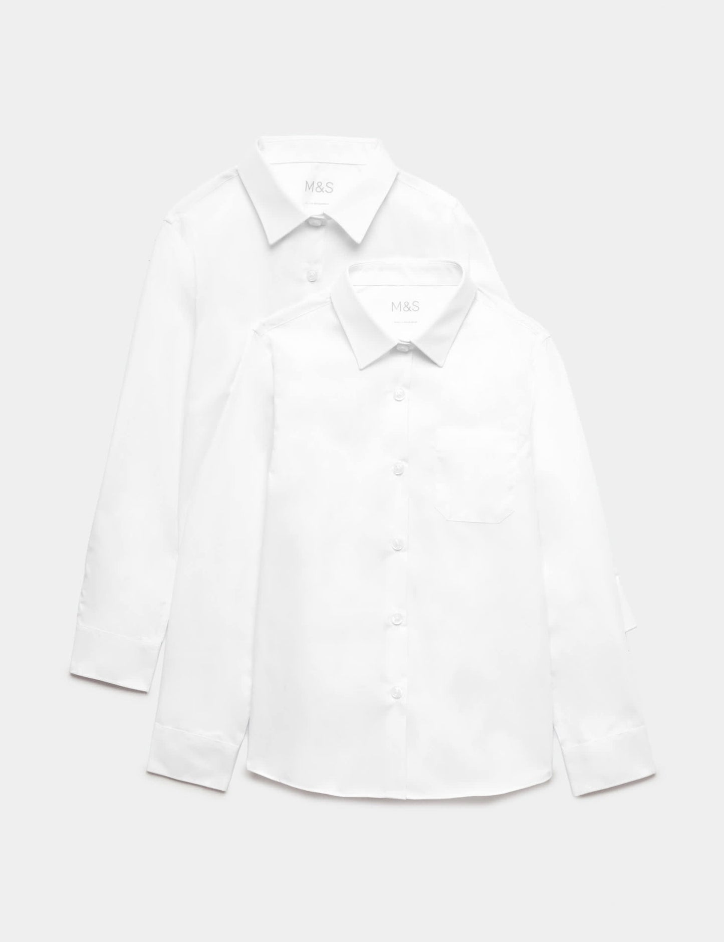 2'li Slim Fit Uzun Kollu Okul Gömleği (2-18 Yaş)