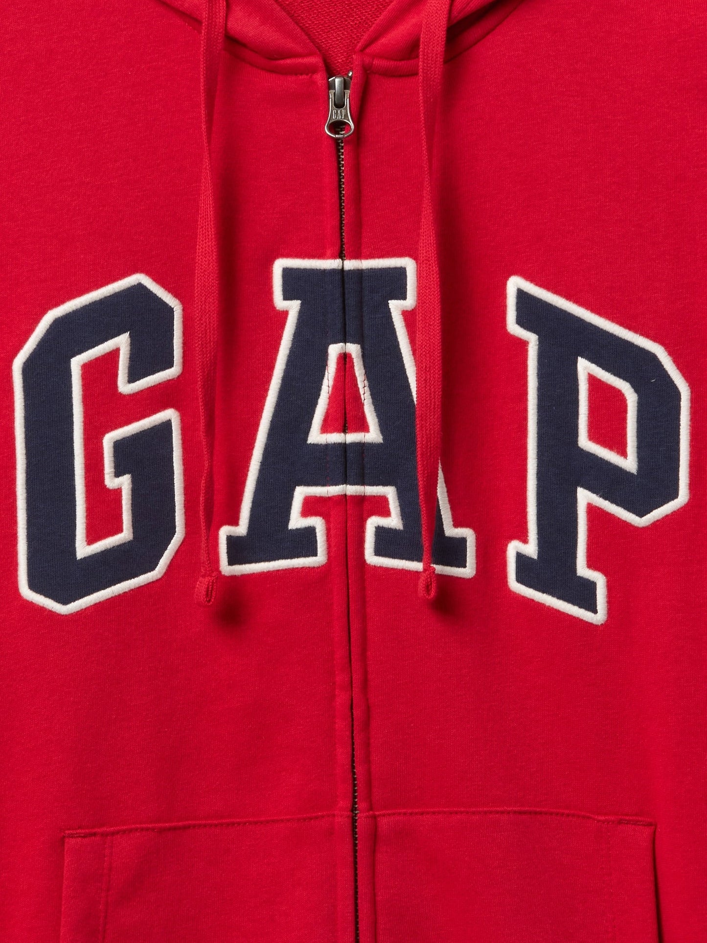 Kırmızı Gap Logo Fermuarlı Fransız Havlu Kumaş Sweatshirt