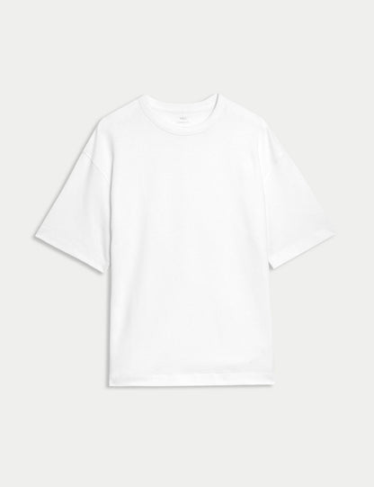 Saf Pamuklu Kısa Kollu Oversize T-shirt