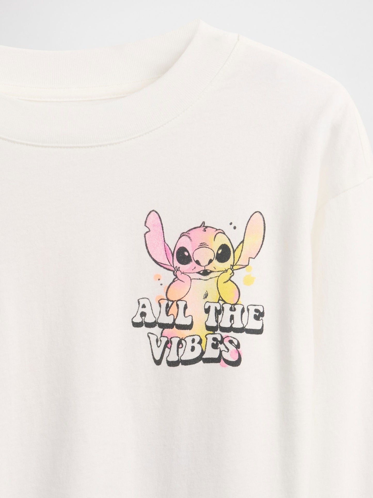 Beyaz Gap × Disney Oversized Grafik T-shirt