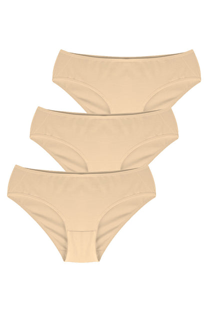 Cover 3lü Pamuklu Ten Rengi Slip Külot