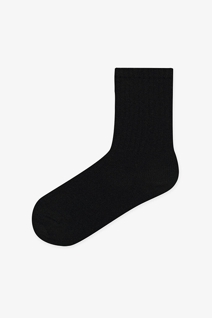 Unisex Siyah Beyaz 2 Li Tenis Soket Çorap