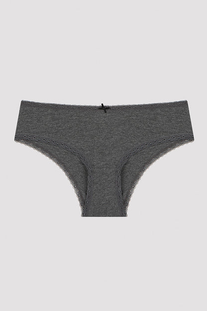 Daily Lace Pamuklu 3lü Gri Hipster Külot