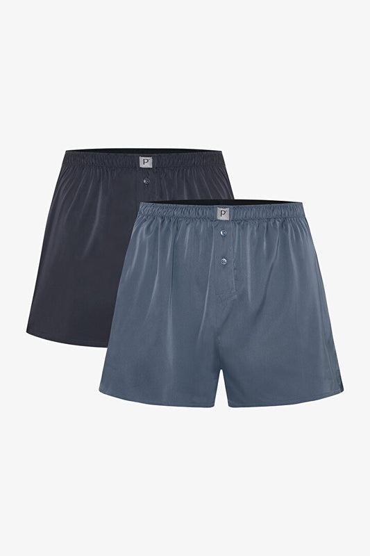 Erkek Dokuma 2li Çok Renkli Boxer Külot