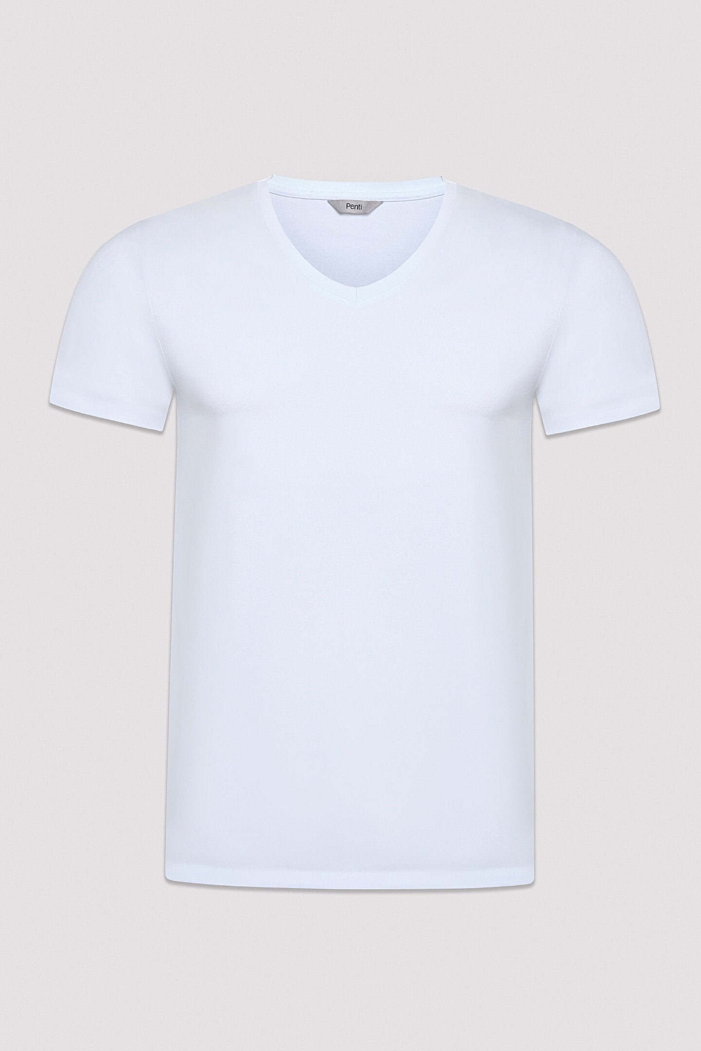 Erkek V Neck Beyaz Tişört