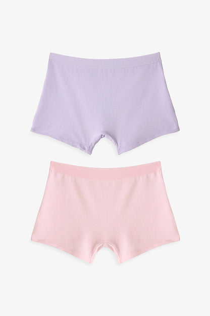 Kız Çocuk Basic 2li Çok Renkli Uzun Boxer