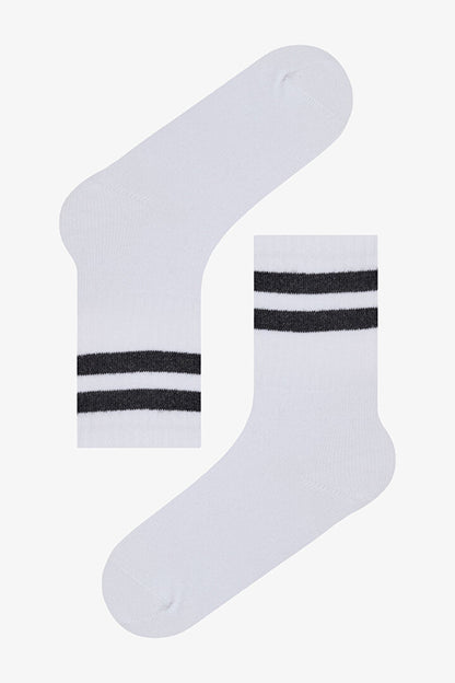Erkek Çocuk Lines 3lü Tenis Beyaz Soket Çorap