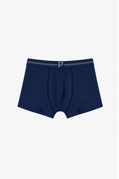 Erkek Çocuk 3 Lü Koyu Mavi Tonlu Boxer
