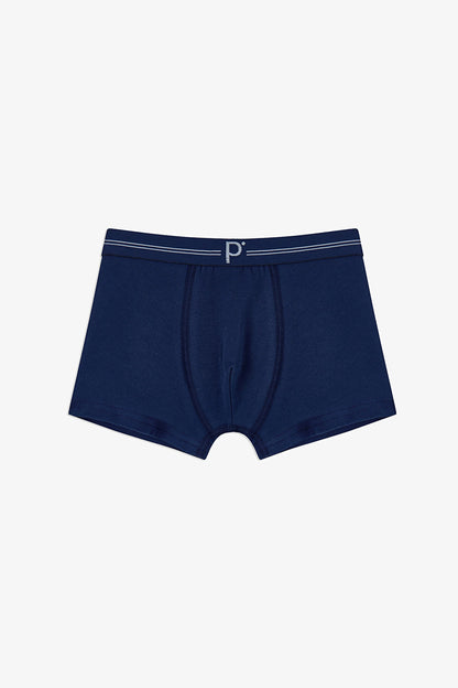 Erkek Çocuk 3 Lü Koyu Mavi Tonlu Boxer