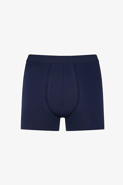 Erkek Pamukl Basic Mavi 3'lü Boxer Külot