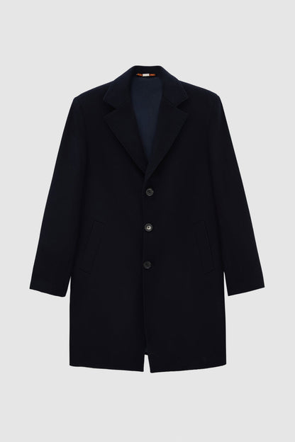 Damat Slim Fit Lacivert Düz Palto