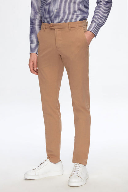 Damat Slim Fit Camel Chino Pantolon