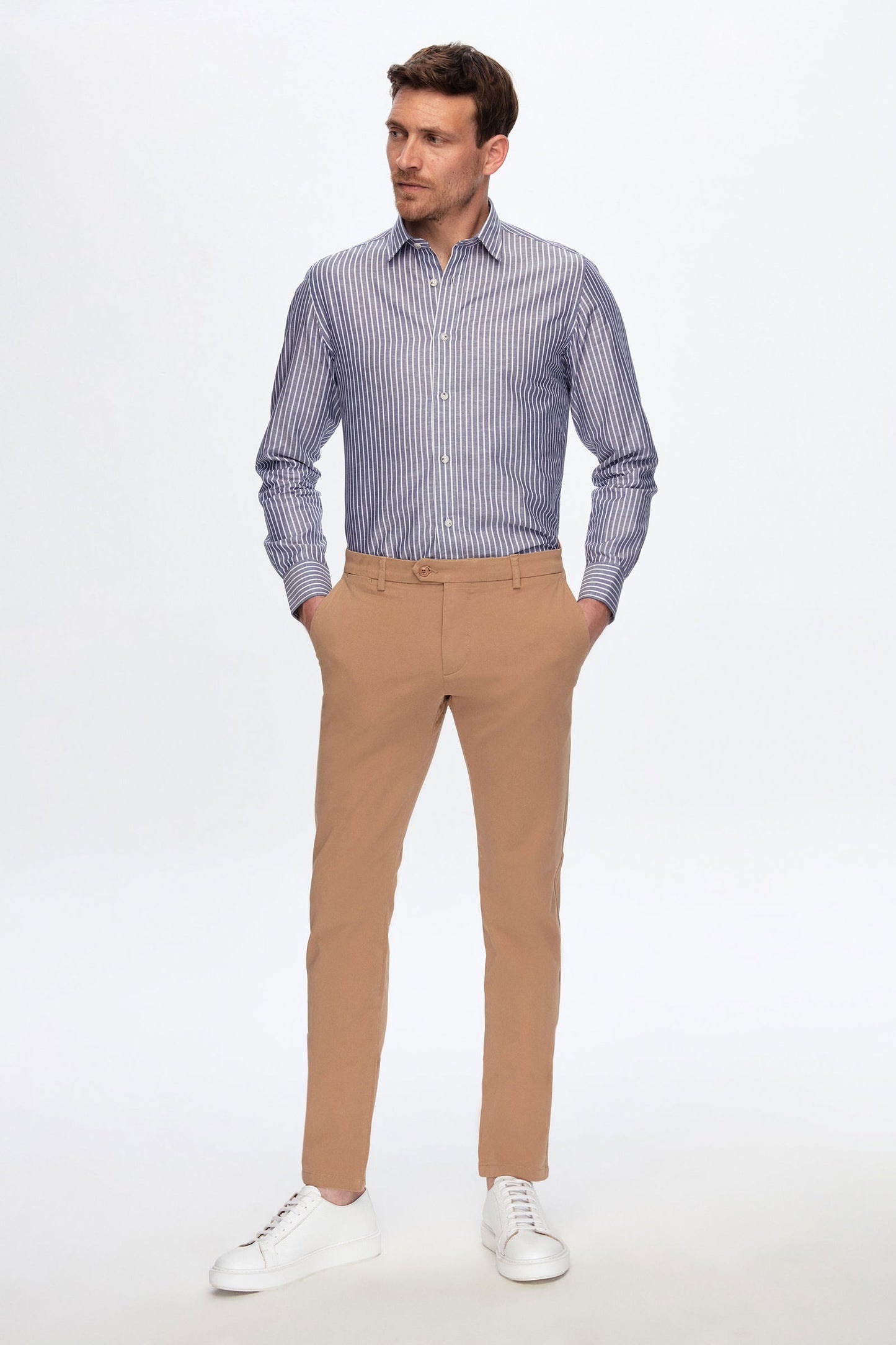 Damat Slim Fit Camel Chino Pantolon