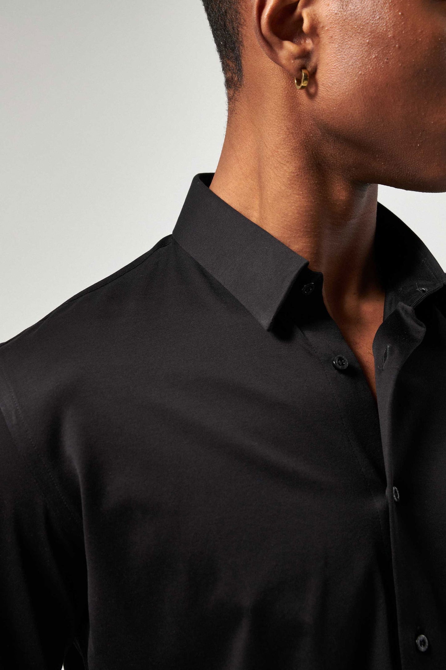 Damat Slim Fit Siyah Armürlü Gömlek