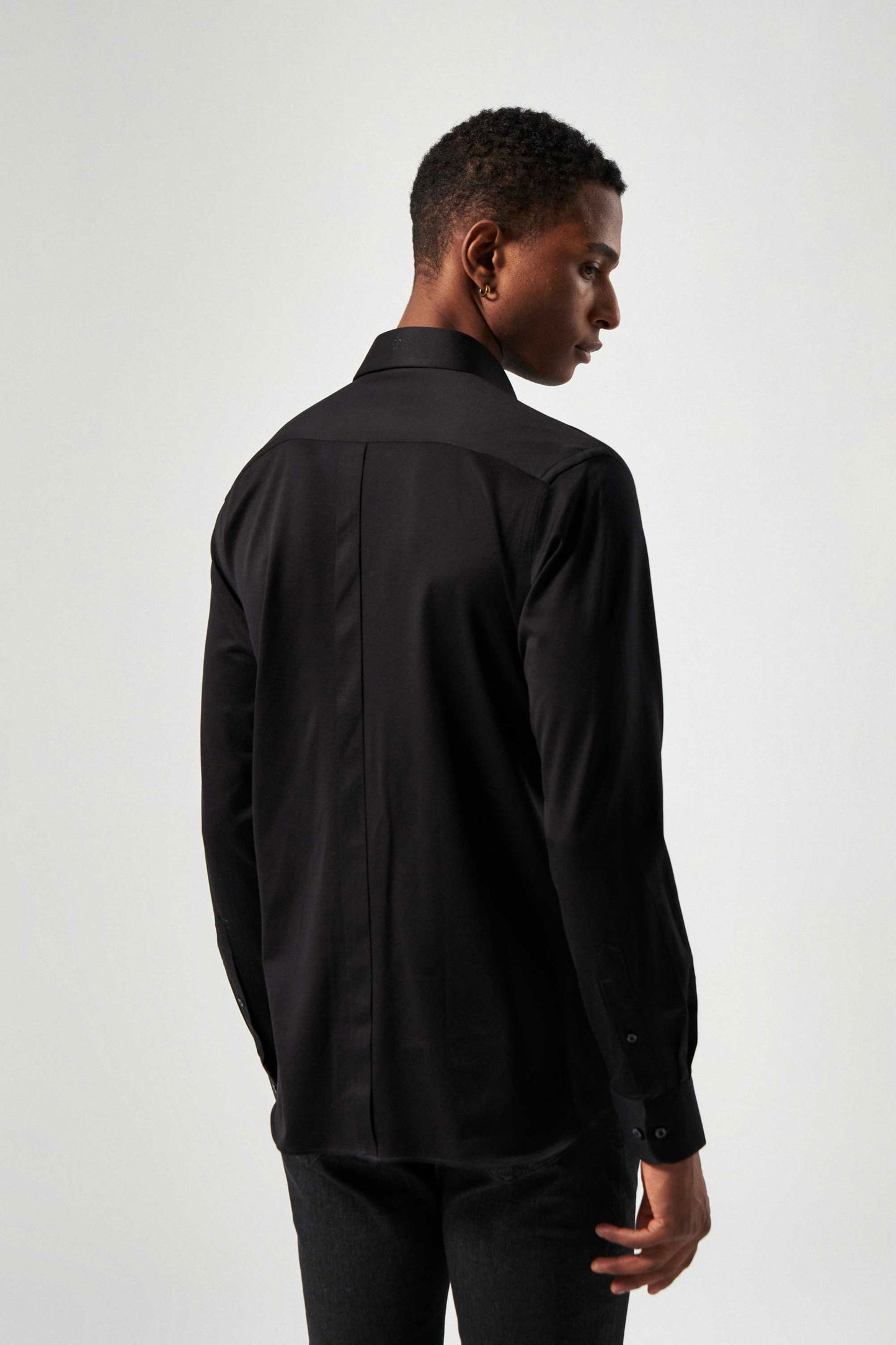 Damat Slim Fit Siyah Armürlü Gömlek