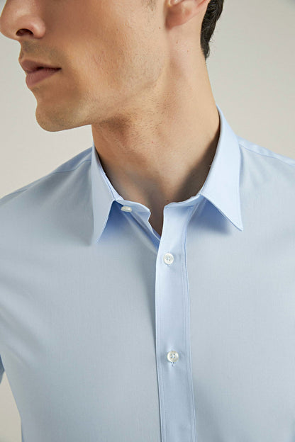Tween Slim Fit Mavi Düz Easy Care Gömlek