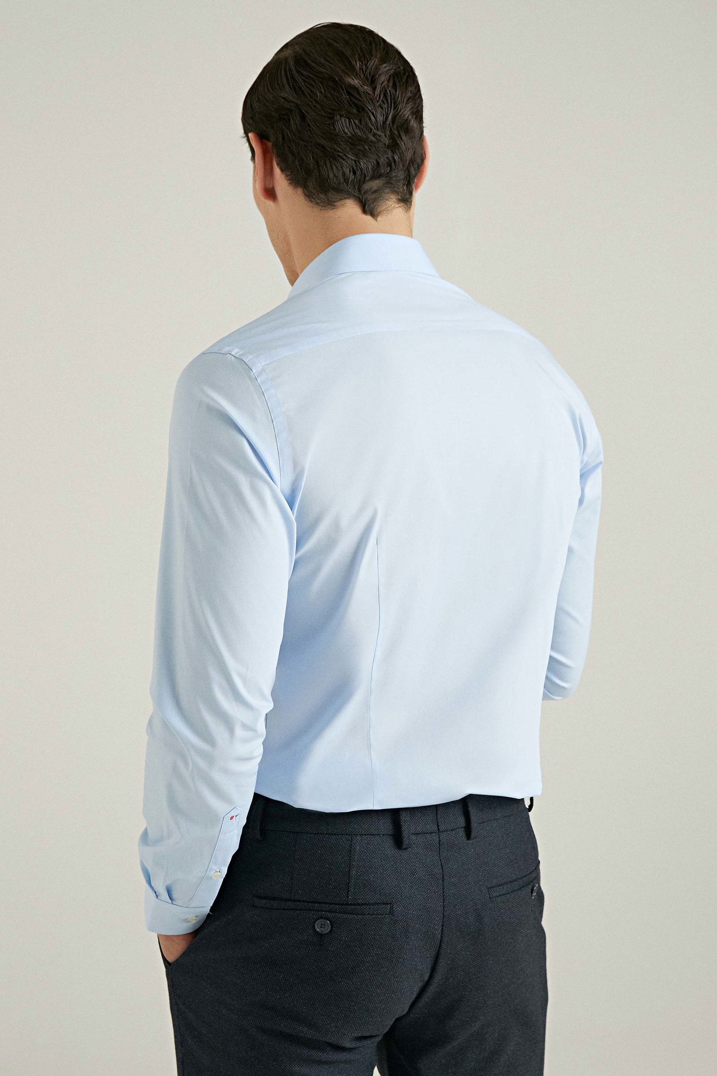 Tween Slim Fit Mavi Düz Easy Care Gömlek