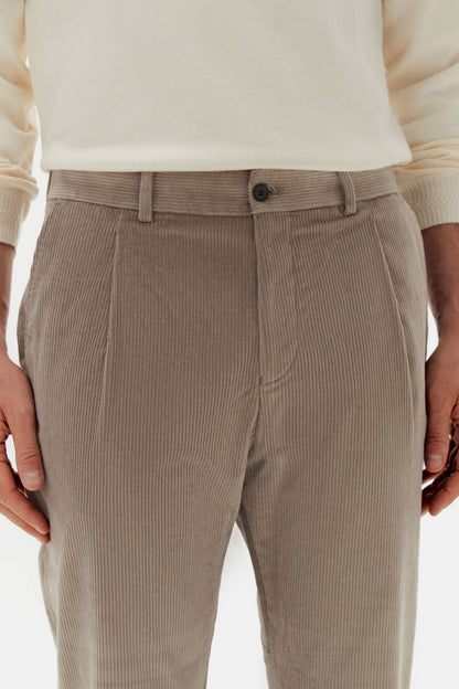 Damat Comfort Fit Vizon Kadife Pileli Kumaş Pantolon