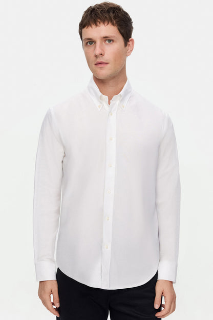 Damat Comfort Beyaz Mikro Desen Gömlek
