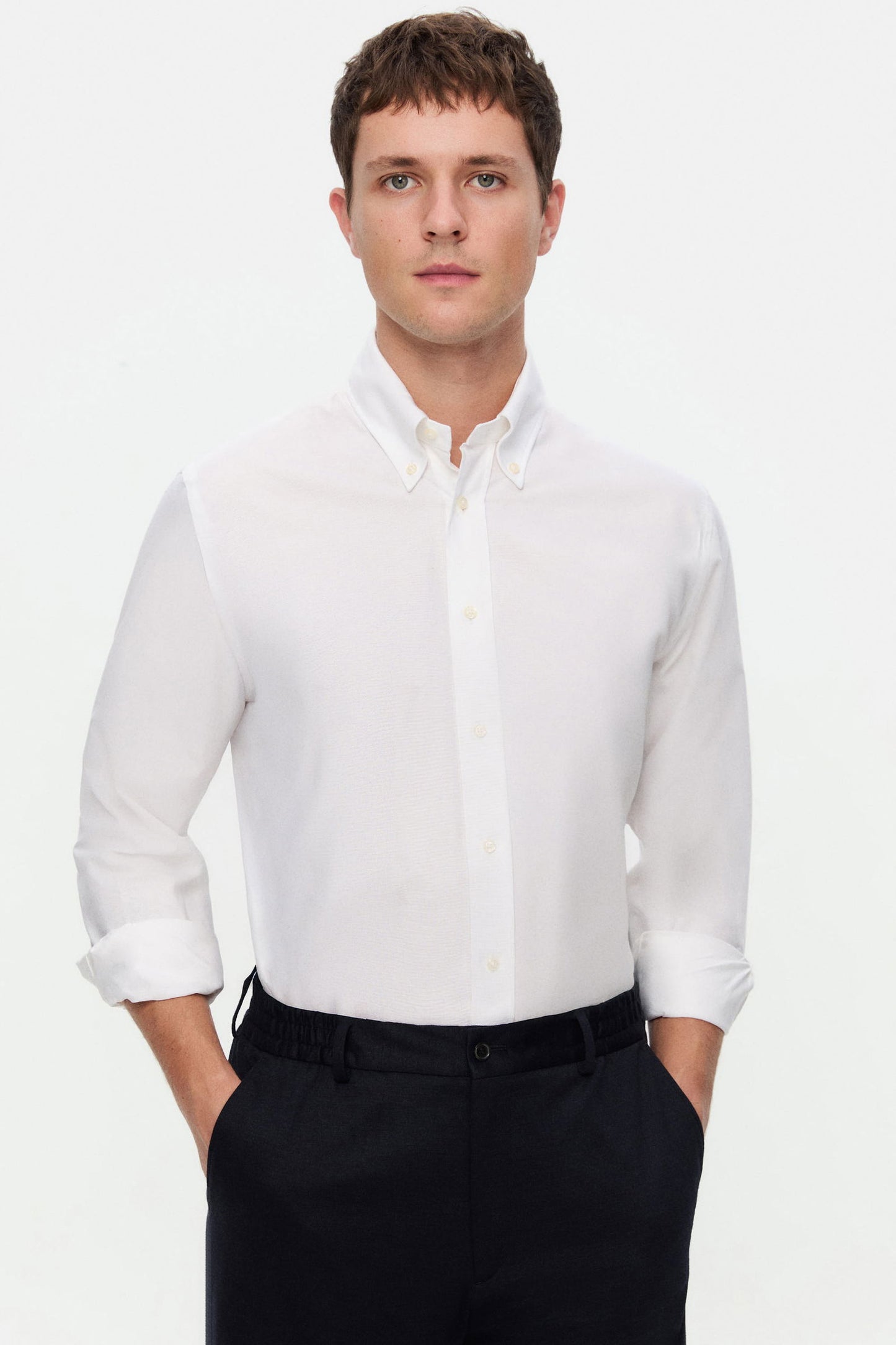 Damat Comfort Beyaz Mikro Desen Gömlek