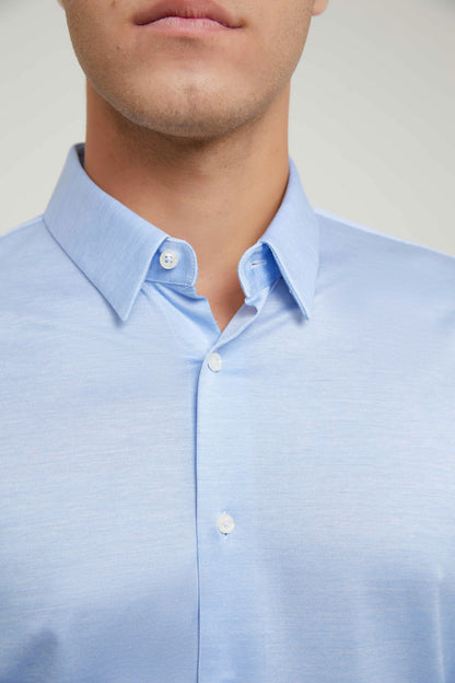 Damat Slim Fit Mavi Armürlü Gömlek