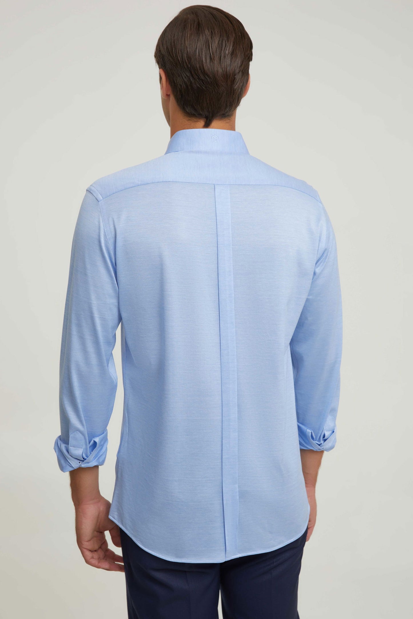 Damat Slim Fit Mavi Armürlü Gömlek