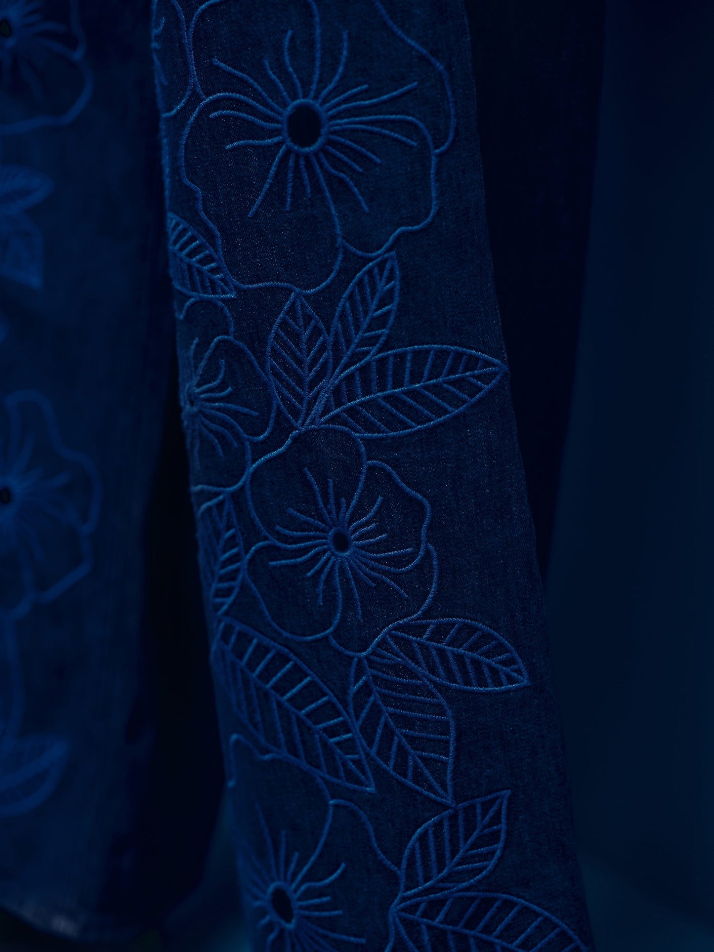 Koyu Mavi Gap × Hfr Low Slung Çiçekli Extra Baggy Jean Pantolon By Atelier Ndigo