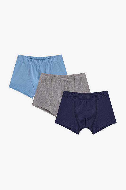 Erkek Çocuk Blue Solid 3lü Çok Renkli Boxer