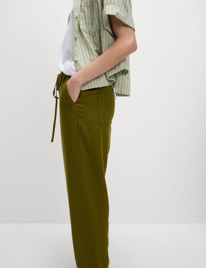 Tapered Fit Keten Pantolon