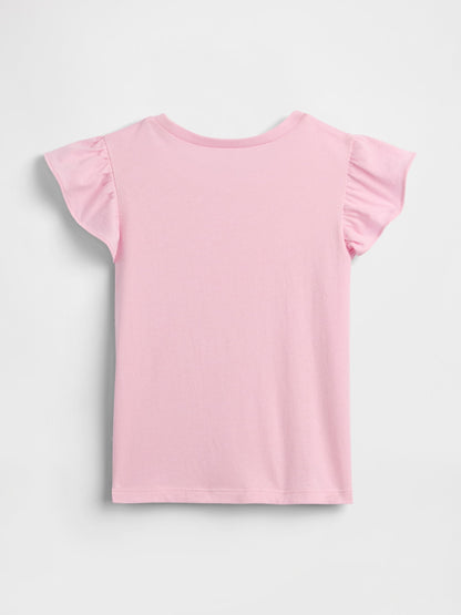 Pembe Flutter Sleeve T-shirt