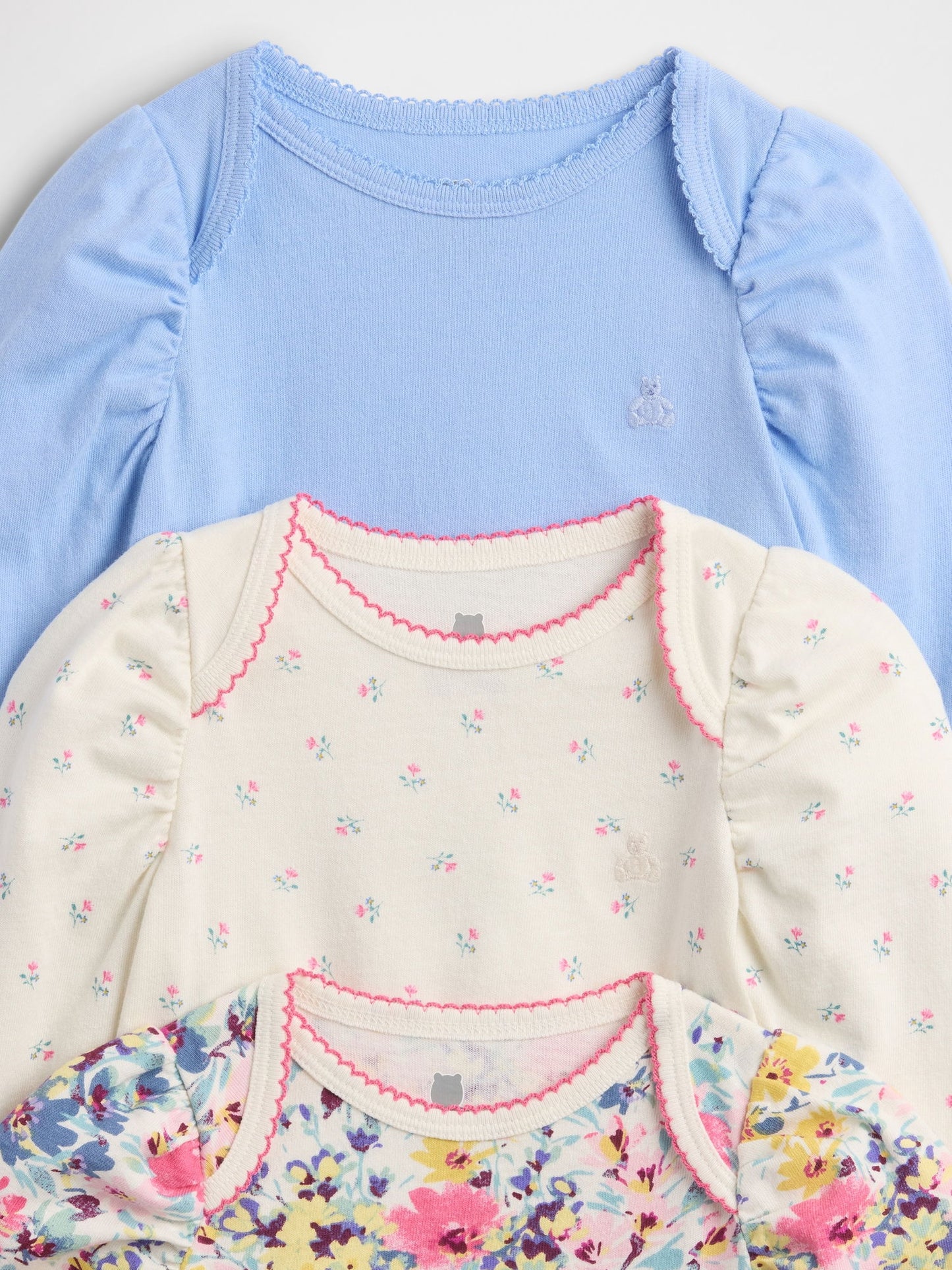 Çiçek Desenli First Favorites Organik Pamuk Bodysuit (3’lü)