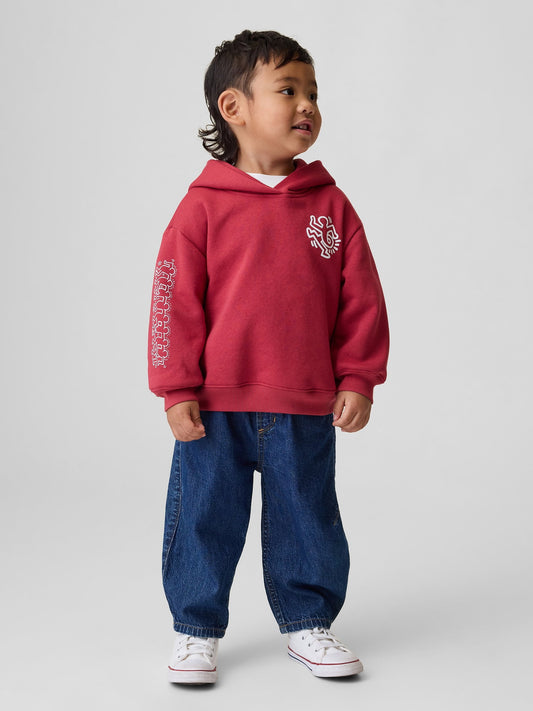 Koyu Kırmızı Keith Haring Vintagesoft Sweatshirt