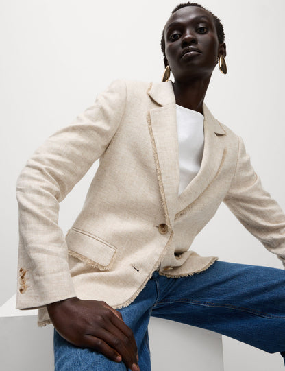 Keten Karışımlı Blazer Ceket