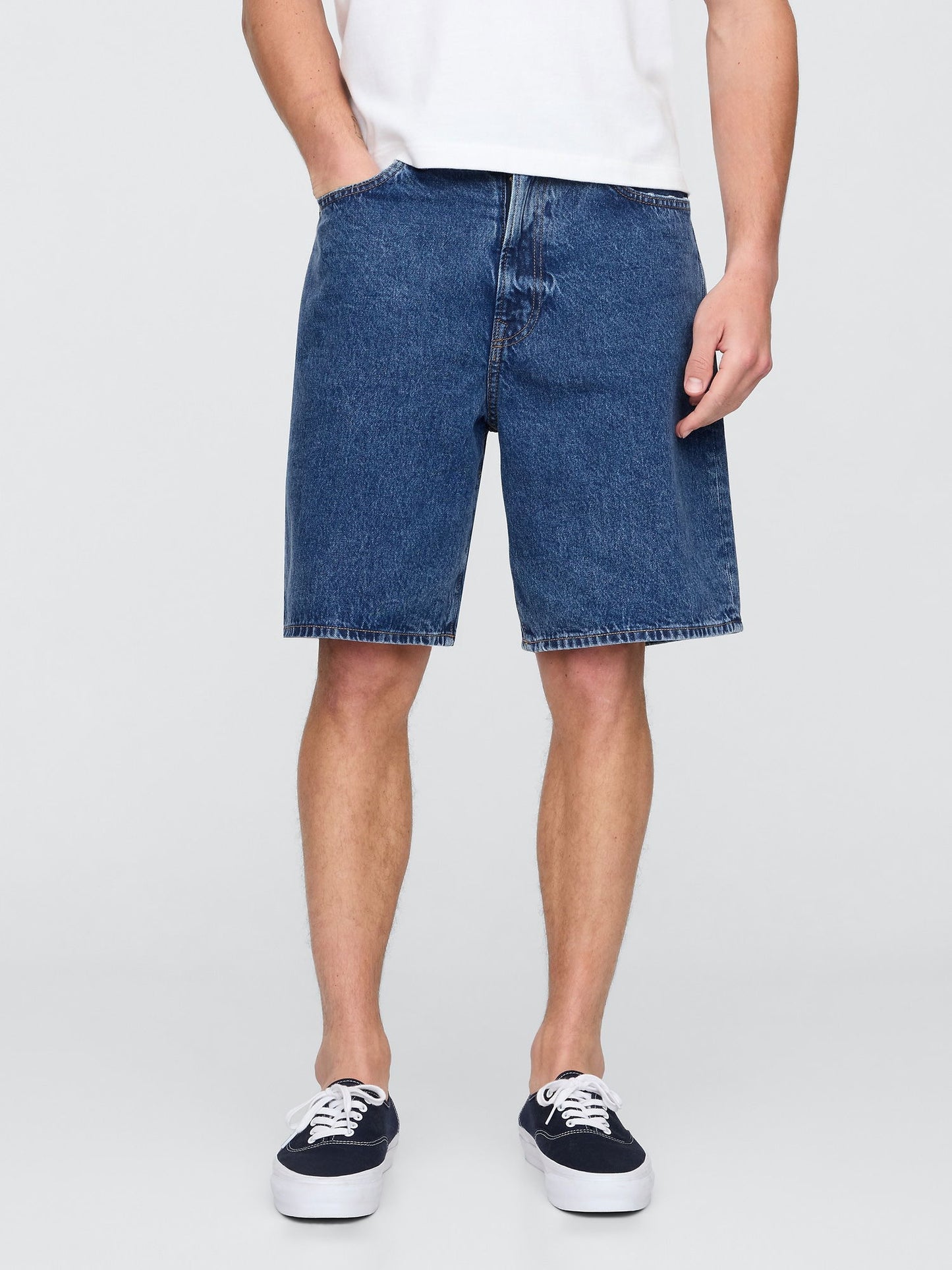 Mavi '90s Loose Denim Şortlar