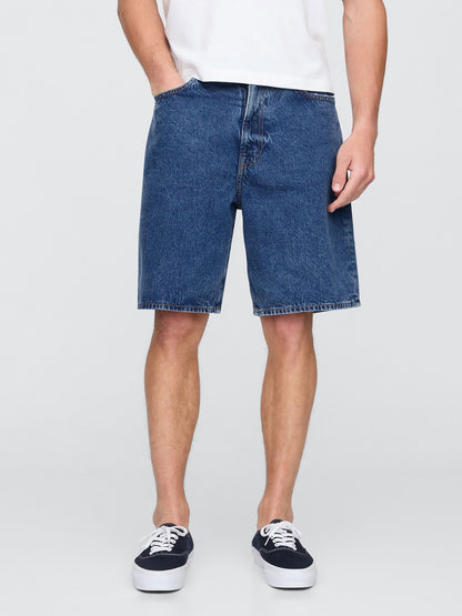 Mavi '90s Loose Denim Şortlar