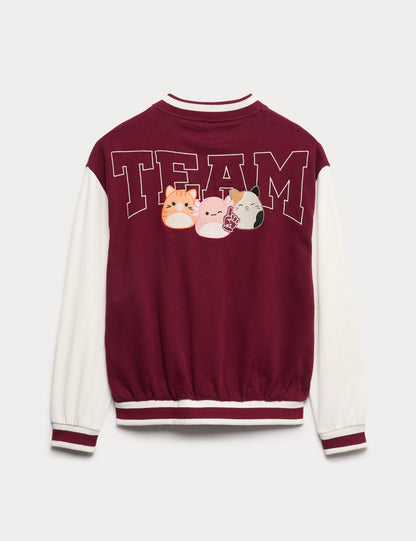 Saf Pamuk squishmallows Bomber Ceket (5-12 yaş)