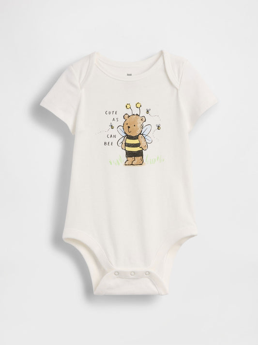 Beyaz First Favorites Organik Pamuk Bodysuit