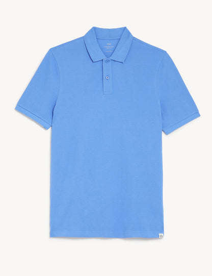 Saf Pamuklu Polo Yaka T-shirt