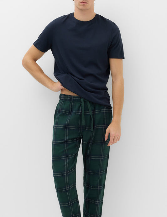 Yeşil Ekose Desenli Pijama Jogger Altı