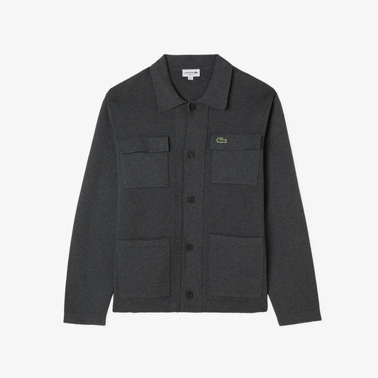 Lacoste Erkek Classic Fit Polo Yaka Gri Hırka