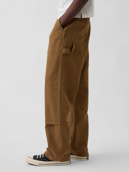 Kahverengi '90s Loose Kanvas Double-knee Carpenter Pantolon