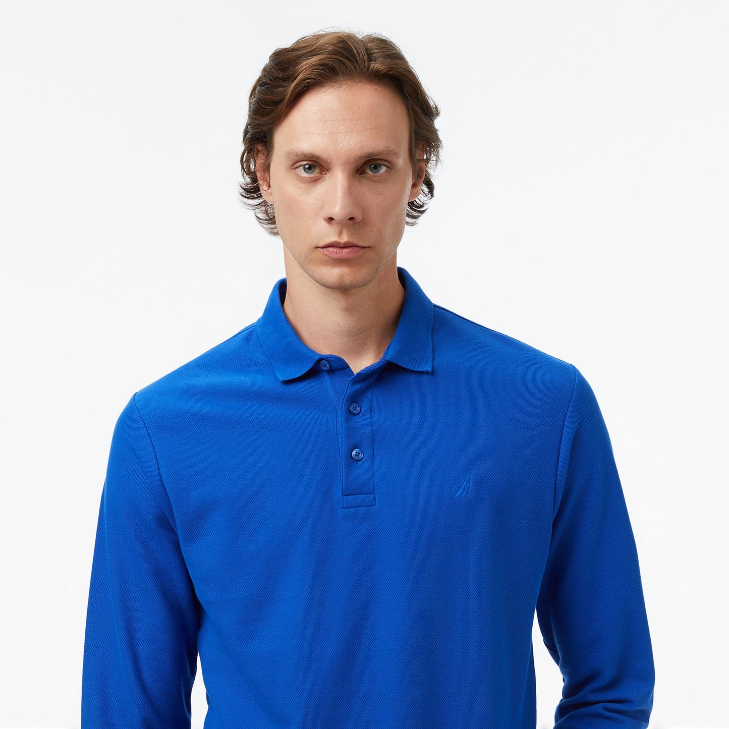 Nautica Erkek Mavi Classic Fit Uzun Kollu Polo Yaka T-shirt