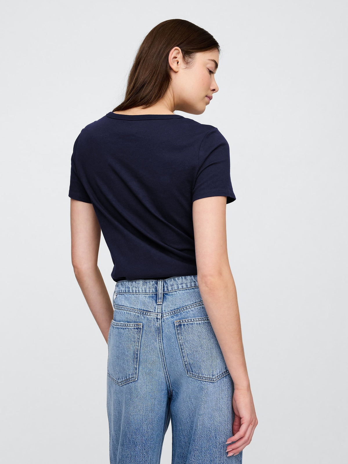 Açık Gri V Yaka T-shirt