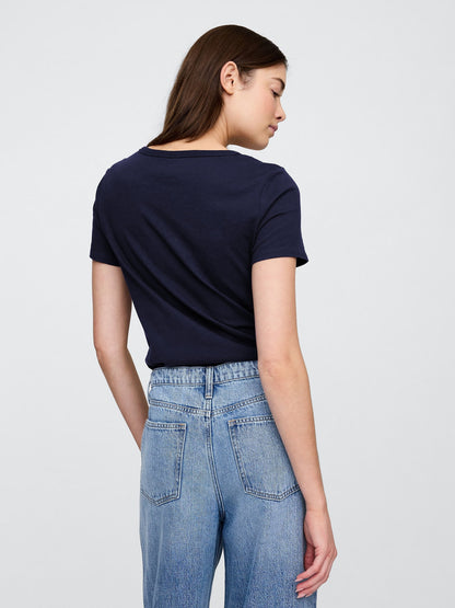 Açık Gri V Yaka T-shirt