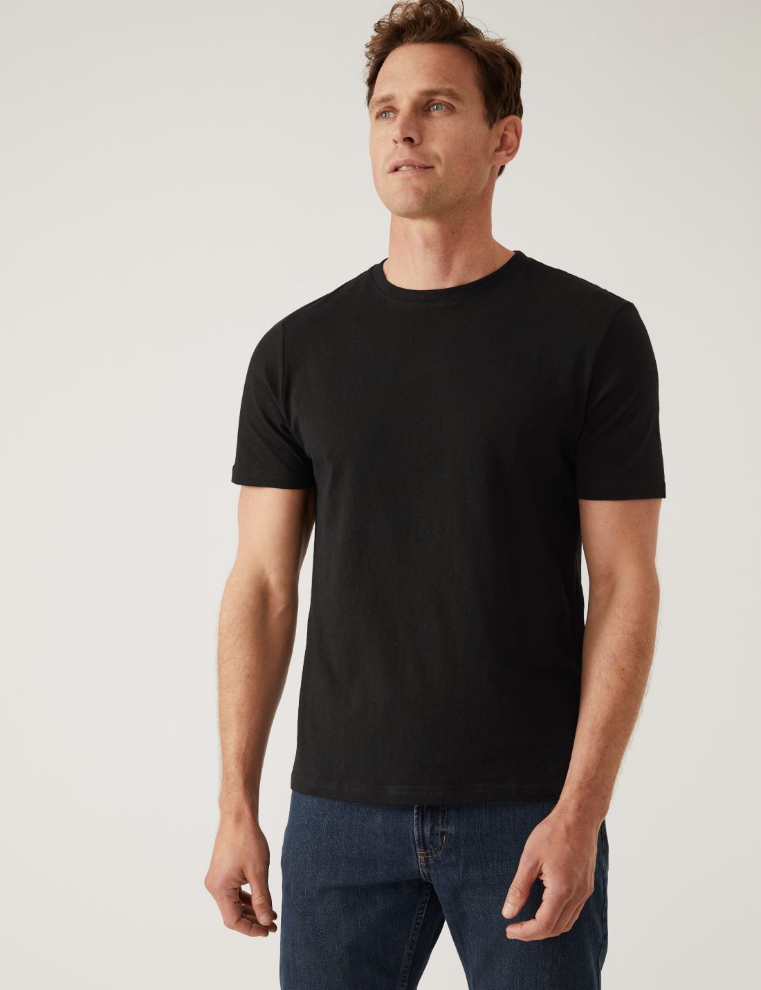 Saf Pamuklu Kısa Kollu T-shirt