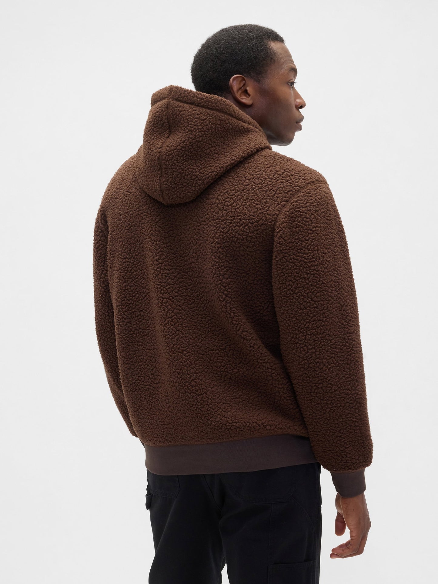 Kahverengi Relaxed Gap Logo Sherpa Knit Sweatshirt