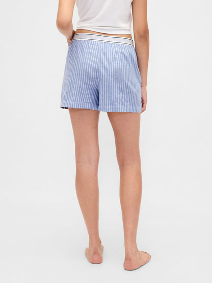 Açık Mavi Logo Flannel Boxer Şort