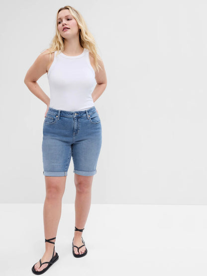 Mavi Mid Rise Washwell™ Jean Bermuda Şort